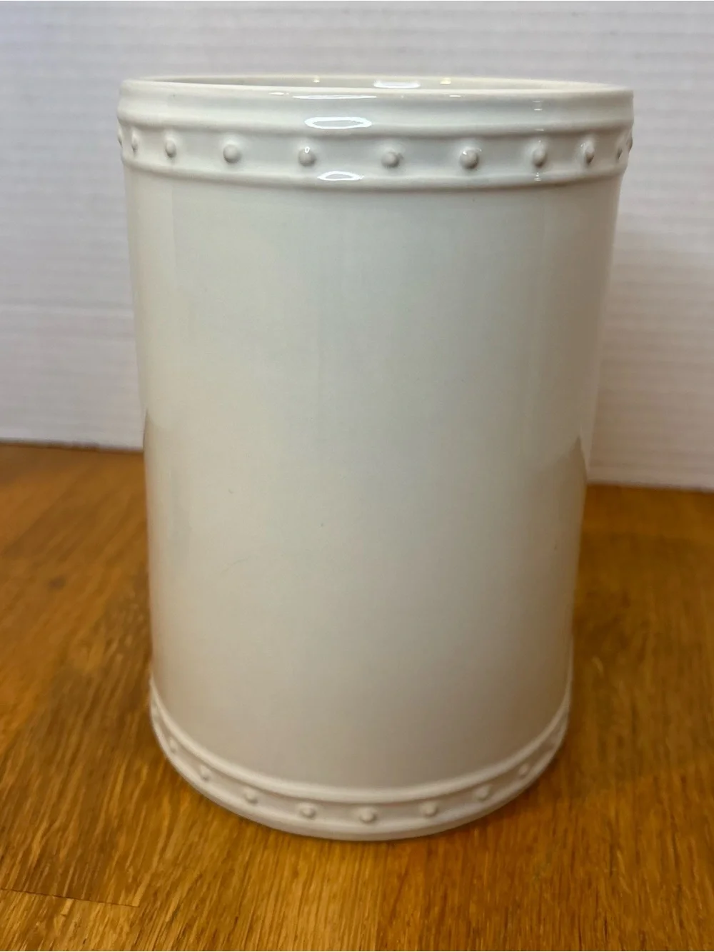 Nora Fleming Utensil Holder With a Minis Hole Off White Stoneware ROSE READ